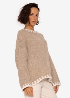 Pullover Mit Offwhite Details, Beige -Sassyclassy SassyClassy pullover mit offwhite details S3207B6028 3ND4TFjWLc2nZa