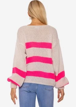 Pullover Mit Pink Streifen - Hellbeige -Sassyclassy SassyClassy pullover mit pink streifen hellbeige S3208P6167 5tna5olwRzfmfy