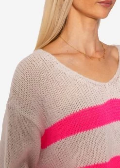 Pullover Mit Pink Streifen - Hellbeige -Sassyclassy SassyClassy pullover mit pink streifen hellbeige S3208P6167 7faRrhtS25OjA6