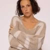 Pullover Mit Streifen Und V-Ausschnitt, Beige 1 Pullover Mit Streifen Und V-Ausschnitt, Beige -Sassyclassy SassyClassy pullover mit streifen und v ausschnitt beige S3207P6118
