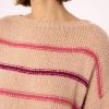 Strickpullover Mit Farbigen Streifen - Nude-mauve-lila -Sassyclassy SassyClassy pullover mit streifenarmel nude mauve lila S3207P6125 8