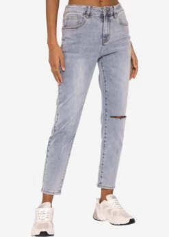 Relax Fit Jeans Mit Schlitz, Hellblau -Sassyclassy SassyClassy relax fit jeans mit schlitz hellblau S3201B5373 24hnmiSkIZ8jwd