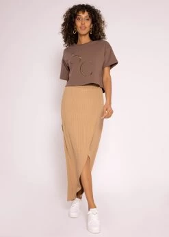 Rip Jersey-Rock Mit Wickel-Optik, Camel -Sassyclassy SassyClassy rip jersey rock mit wickel optik camel S3204B5823