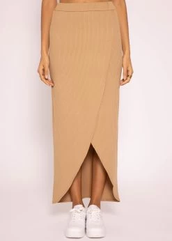 Rip Jersey-Rock Mit Wickel-Optik, Camel -Sassyclassy SassyClassy rip jersey rock mit wickel optik camel S3204B5823 1