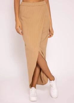 Rip Jersey-Rock Mit Wickel-Optik, Camel -Sassyclassy SassyClassy rip jersey rock mit wickel optik camel S3204B5823 2