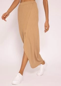 Rip Jersey-Rock Mit Wickel-Optik, Camel -Sassyclassy SassyClassy rip jersey rock mit wickel optik camel S3204B5823 6