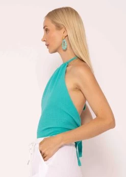 Rückenfreies Musselin Top, Türkis 14 Rückenfreies Musselin Top, Türkis -Sassyclassy SassyClassy ruckenfreies musselin top turkis S3205B5942 3