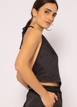 Rückenfreies Satin Top, Schwarz -Sassyclassy SassyClassy ruckenfreies satin top schwarz S2210B5208 8