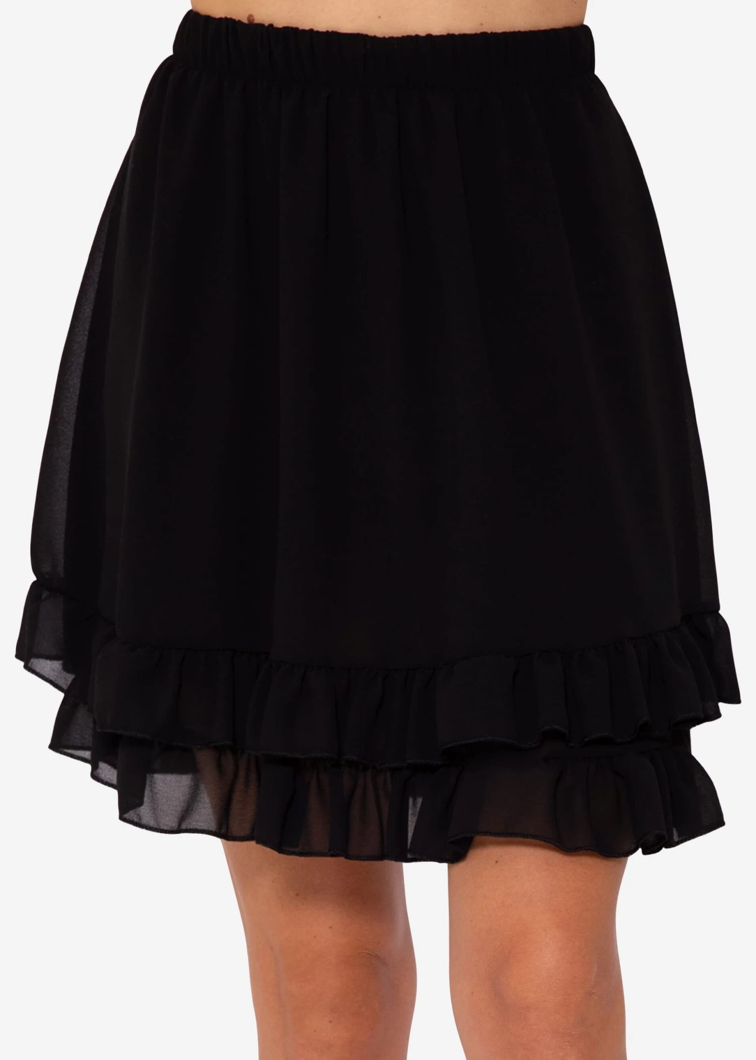 Rüschen Rock In Chiffon - Schwarz 6 Rüschen Rock In Chiffon - Schwarz – Bild 4