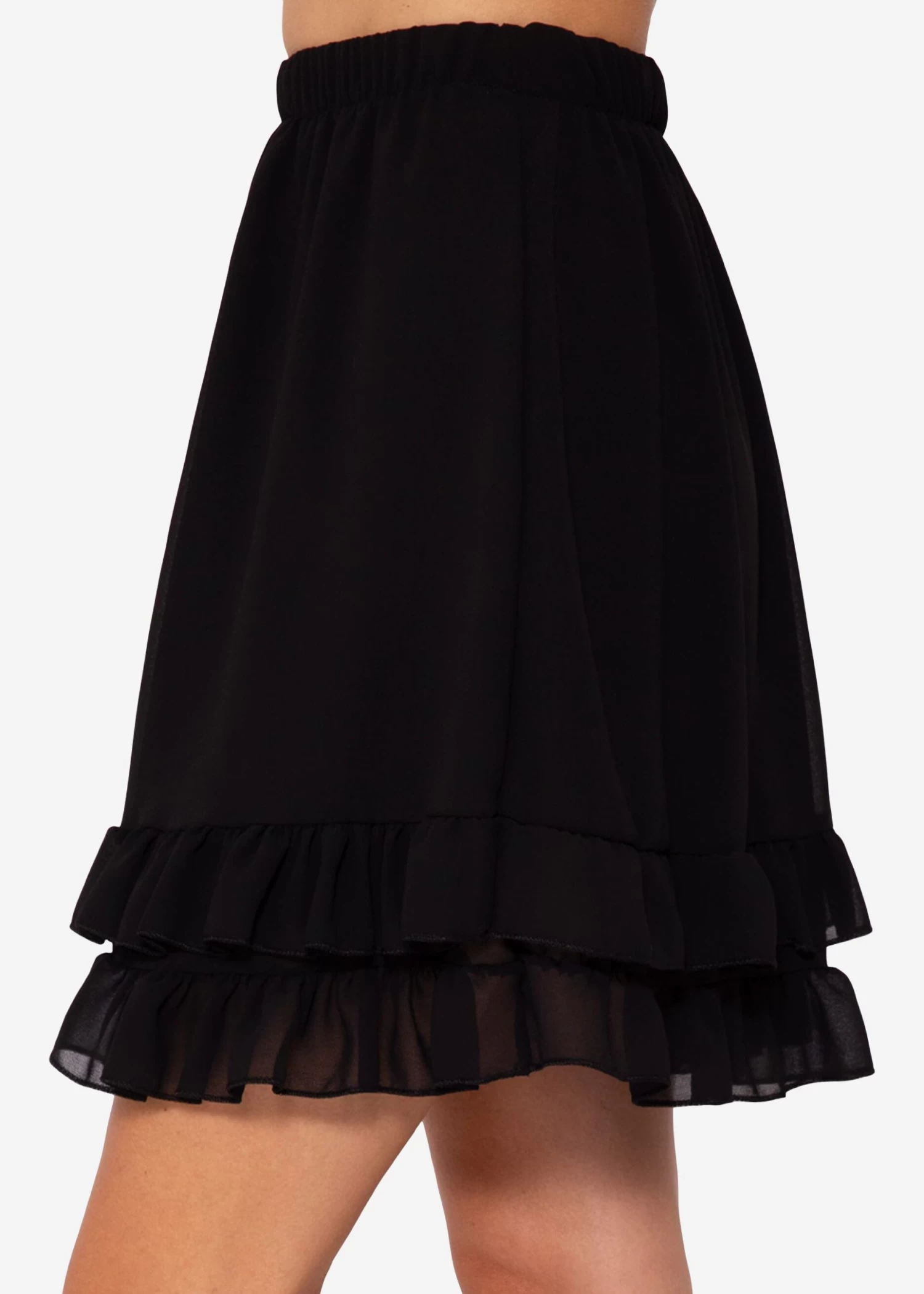 Rüschen Rock In Chiffon - Schwarz 5 Rüschen Rock In Chiffon - Schwarz – Bild 3