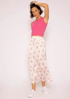 Satin Rock Mit Print, Weiß 11 Satin Rock Mit Print, Weiß -Sassyclassy SassyClassy satin rock mit print weiss S3205B5919 1