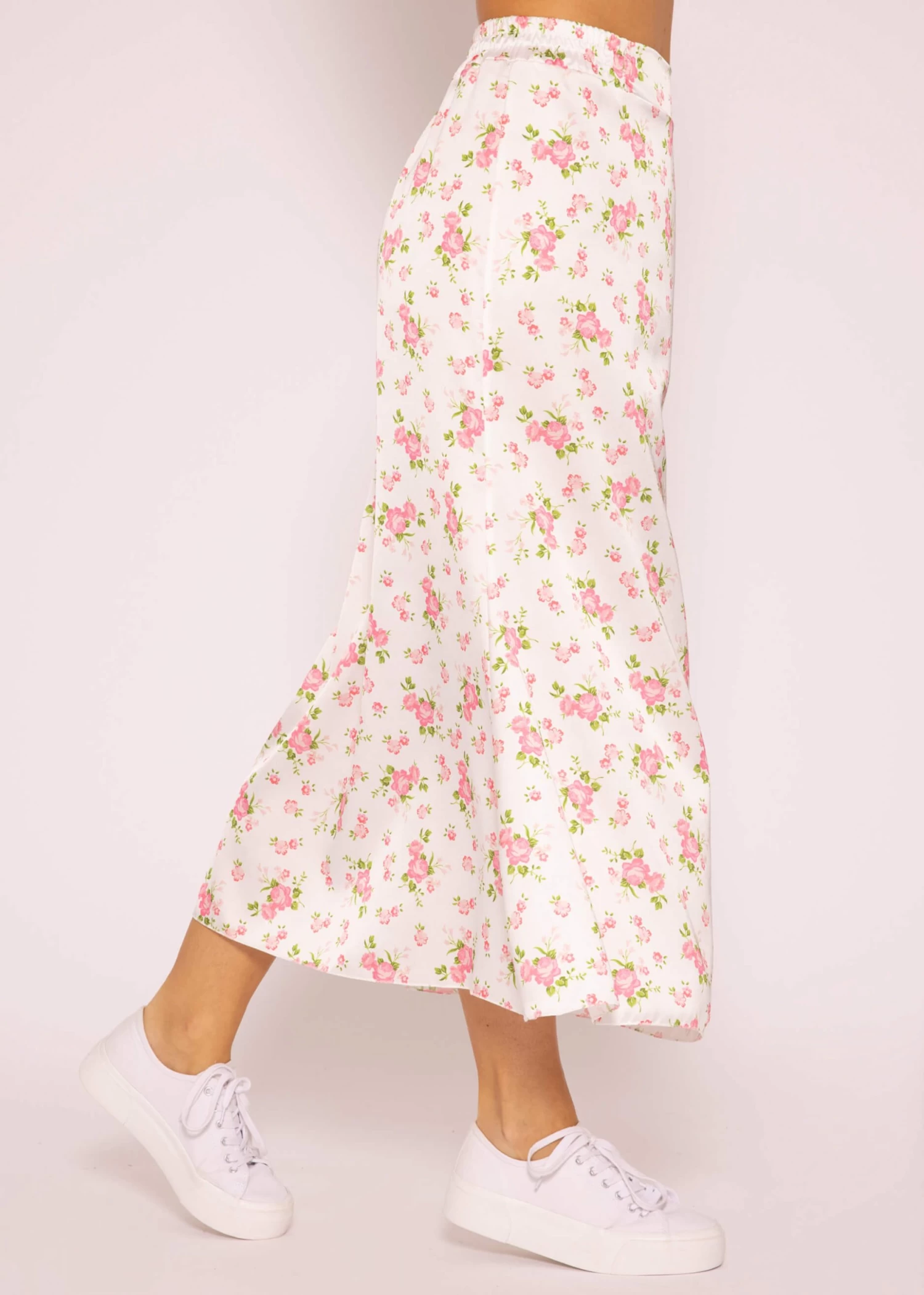 Satin Rock Mit Print, Weiß 8 Satin Rock Mit Print, Weiß – Bild 6