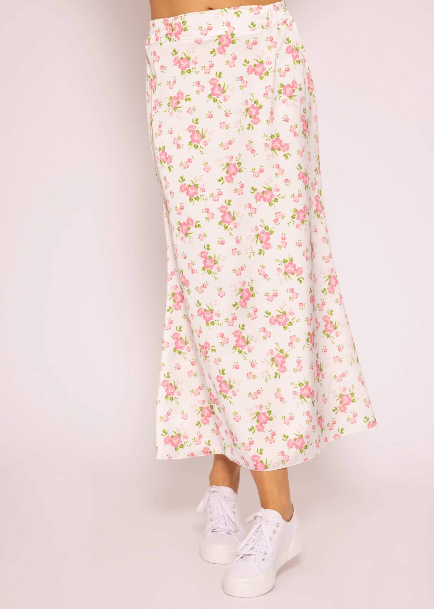 Satin Rock Mit Print, Weiß 9 Satin Rock Mit Print, Weiß – Bild 7