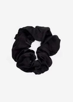 Satin-Scrunchie, Schwarz
