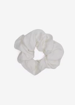 Satin-Scrunchie, Weiß