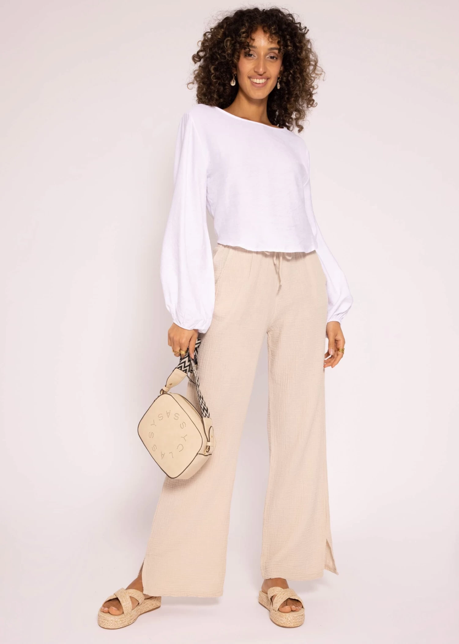 Schimmerndes Viskose Top Mit Weiten Ärmel, Weiß 8 Schimmerndes Viskose Top Mit Weiten Ärmel, Weiß – Bild 6