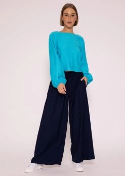 Schimmerndes Viskose Top Mit Weiten Ärmel, Türkis -Sassyclassy SassyClassy schimmerndes viskose top mit weiten armel turkis S3204B5818