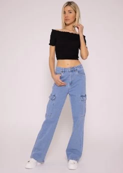 Schulterfreies Smok Top, Schwarz -Sassyclassy SassyClassy schulterfreies smok top schwarz S2204B4678 1