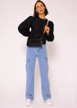 Spitzen Blusentop, Schwarz -Sassyclassy SassyClassy spitzen blusentop schwarz S3203B5697