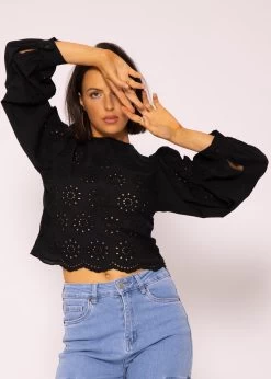 Spitzen Blusentop, Schwarz -Sassyclassy SassyClassy spitzen blusentop schwarz S3203B5697 2