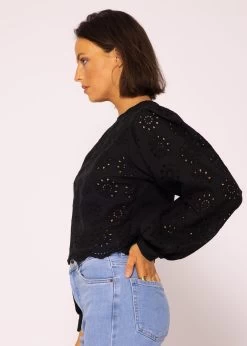 Spitzen Blusentop, Schwarz -Sassyclassy SassyClassy spitzen blusentop schwarz S3203B5697 5