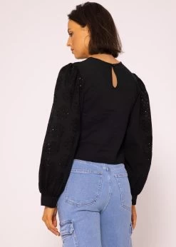 Spitzen Blusentop, Schwarz -Sassyclassy SassyClassy spitzen blusentop schwarz S3203B5697 6