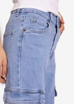 Straight Leg Cargo Jeans, Blau -Sassyclassy SassyClassy straight leg cargo jeans blau S3201B5341 1fEAL2zA5O5Lgi