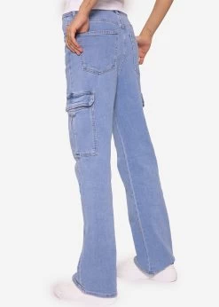 Straight Leg Cargo Jeans, Blau -Sassyclassy SassyClassy straight leg cargo jeans blau S3201B5341 4lYM8qFmp8g02e
