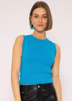 Strick-Top, Azurblau 11 Strick-Top, Azurblau -Sassyclassy SassyClassy strick top azurblau S3202B5483 2