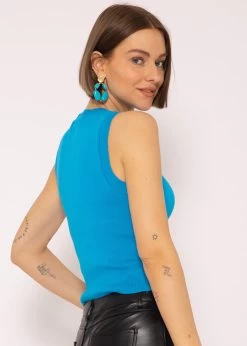 Strick-Top, Azurblau 12 Strick-Top, Azurblau -Sassyclassy SassyClassy strick top azurblau S3202B5483 4