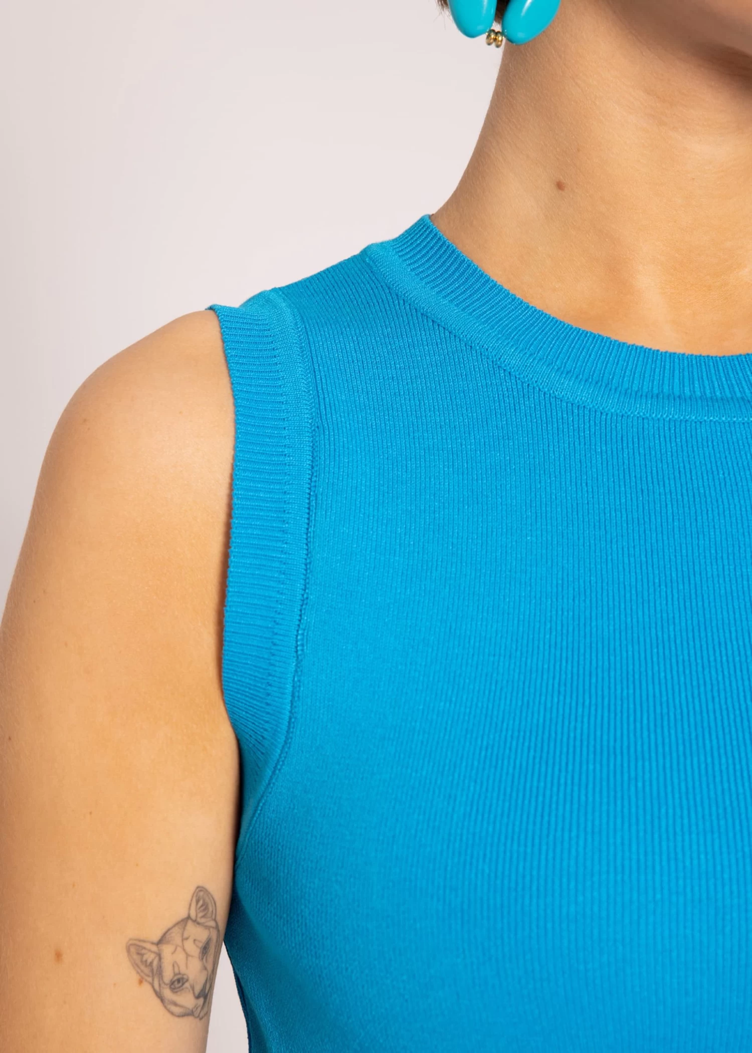 Strick-Top, Azurblau 9 Strick-Top, Azurblau – Bild 7