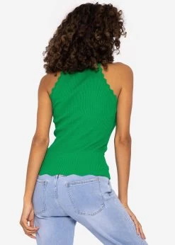 Strick Top Mit Bogenkante, Grün -Sassyclassy SassyClassy strick top mit bogenkante grun S3202B5524 3 1