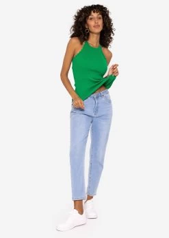 Strick Top Mit Bogenkante, Grün -Sassyclassy SassyClassy strick top mit bogenkante grun S3202B5524 7 1