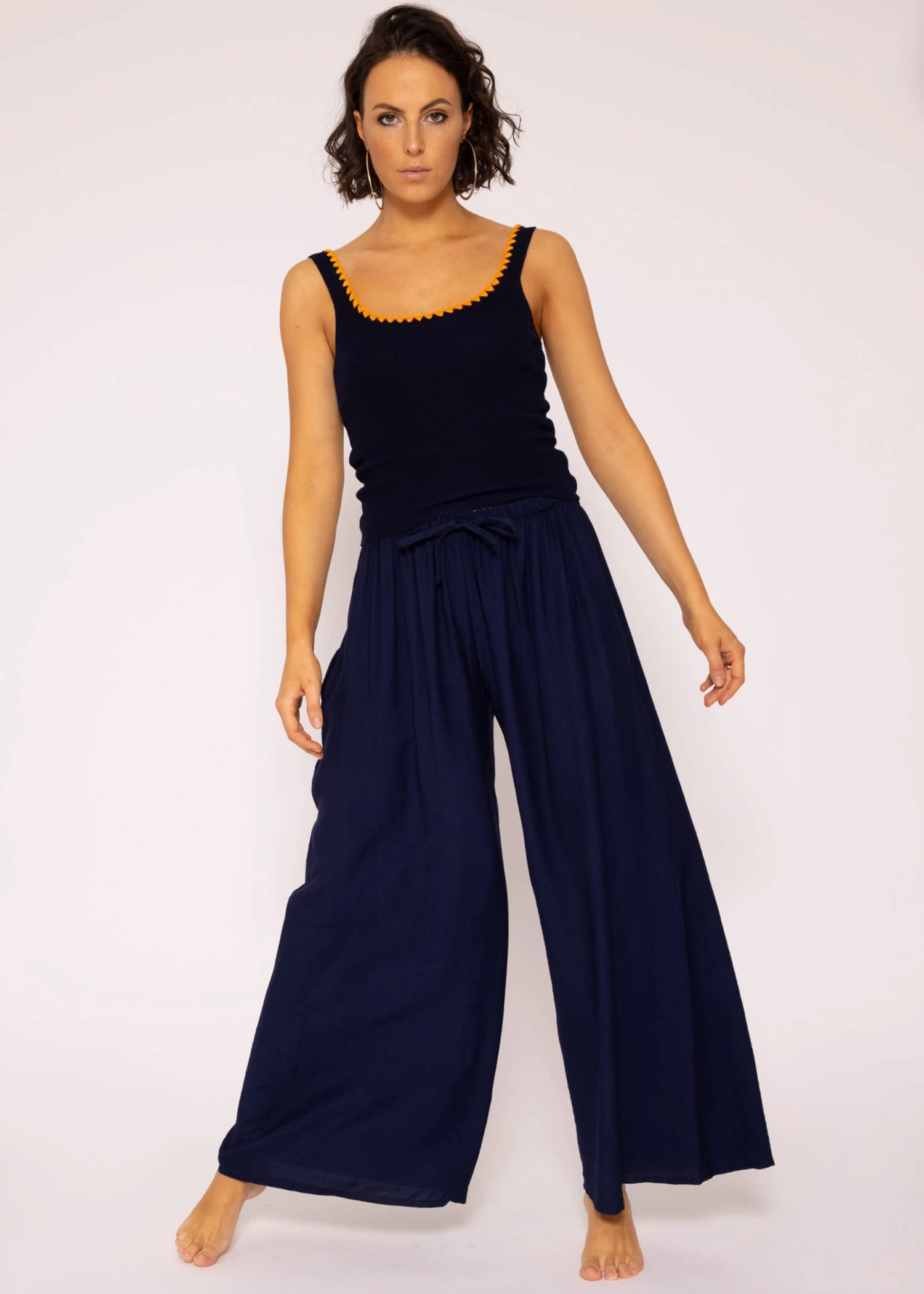 Strick Top Mit Bordüre, Dunkelblau 7 Strick Top Mit Bordüre, Dunkelblau – Bild 5