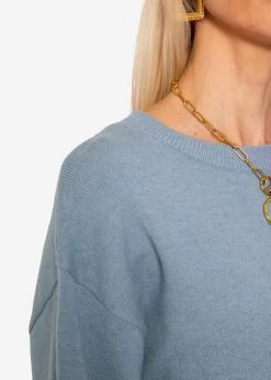 Strickkleid Mit Seitenschlitz In Midi-Länge - Jeansblau 15 Strickkleid Mit Seitenschlitz In Midi-Länge - Jeansblau -Sassyclassy SassyClassy strickkleid mit seitenschlitz in midi lange S3206B5980 2v1IO527hitOPi