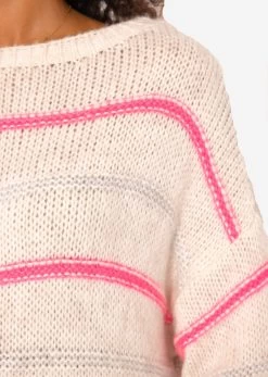 Strickpullover Mit Farbigen Streifen - Hellbeige-pink-hellgrau 16 Strickpullover Mit Farbigen Streifen - Hellbeige-pink-hellgrau -Sassyclassy SassyClassy strickpullover mit farbigen streifen hellbeige fuchsia hellgrau S3208P61898eDFcTmnKNEXj
