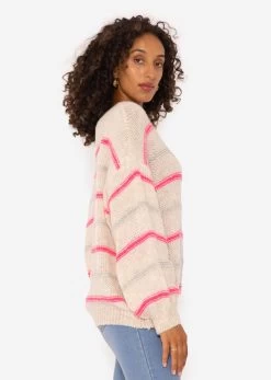 Strickpullover Mit Farbigen Streifen - Hellbeige-pink-hellgrau 14 Strickpullover Mit Farbigen Streifen - Hellbeige-pink-hellgrau -Sassyclassy SassyClassy strickpullover mit farbigen streifen hellbeige fuchsia hellgrau S3208P6189 3kYISzBq5ObUFa