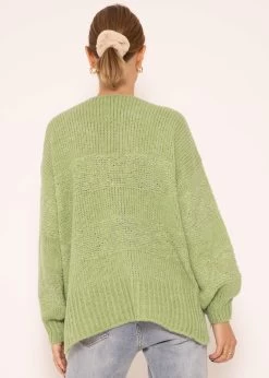 Strickpullover Mit V-Ausschnitt - Grün -Sassyclassy SassyClassy strickpullover mit v ausschnitt grun S3209P6303 5