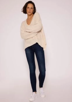 Strickpullover Mit V-Ausschnitt, Offwhite 13 Strickpullover Mit V-Ausschnitt, Offwhite -Sassyclassy SassyClassy strickpullover mit v ausschnitt offwhite S3207B6024