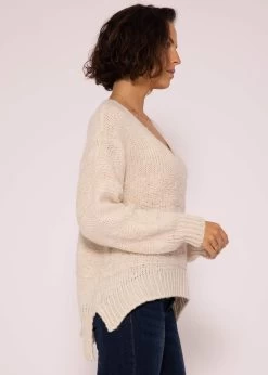 Strickpullover Mit V-Ausschnitt, Offwhite 15 Strickpullover Mit V-Ausschnitt, Offwhite -Sassyclassy SassyClassy strickpullover mit v ausschnitt offwhite S3207B6024 5