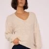 Strickpullover Mit V-Ausschnitt, Offwhite 1 Strickpullover Mit V-Ausschnitt, Offwhite -Sassyclassy SassyClassy strickpullover mit v ausschnitt offwhite S3207B6024 6