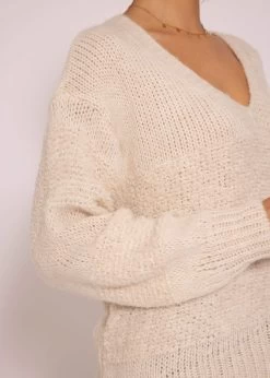 Strickpullover Mit V-Ausschnitt, Offwhite 17 Strickpullover Mit V-Ausschnitt, Offwhite -Sassyclassy SassyClassy strickpullover mit v ausschnitt offwhite S3207B6024 7