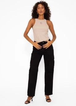 Tank Top Mit Stickerei - Beige -Sassyclassy SassyClassy tank top mit stickerei taupe S3207T6154 2JVEWrWdhl5bfQ