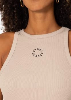 Tank Top Mit Stickerei - Beige -Sassyclassy SassyClassy tank top mit stickerei taupe S3207T6154 9tkgZlMK6GJeKo