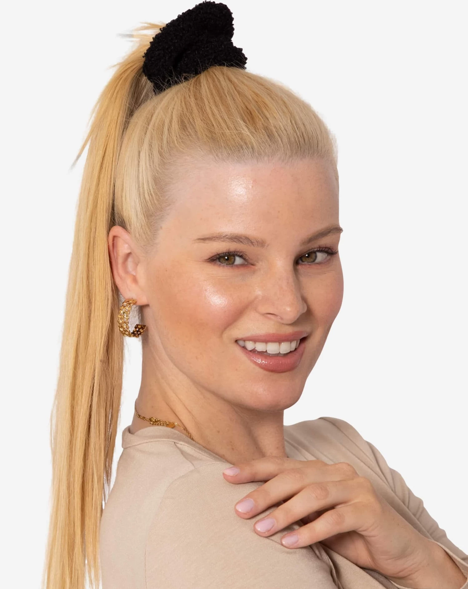 Teddy-Scrunchie - Schwarz 4 Teddy-Scrunchie - Schwarz – Bild 2