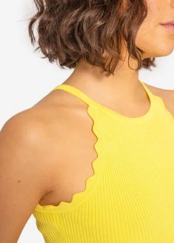 Strick Top Mit Bogenkante, Gelb -Sassyclassy SassyClassy top mit bogenkante gelb S3201B5353 2b3DBxFZFg4h0J