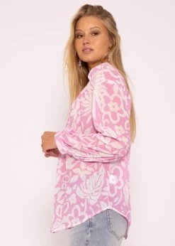 Transparente Bluse Mit Print, Rosa/weiß -Sassyclassy SassyClassy transparente bluse mit print rosa offwhite S3202B5574 4