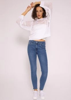 U-Boot Pullover In Ajourstrick, Weiß -Sassyclassy SassyClassy u boot pullover in ajourstrick weiss S3202B5497 3