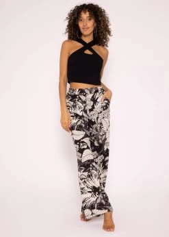 Viskose Hose Mit Print, Schwarz -Sassyclassy SassyClassy viskose hose mit print schwarz S3204B5830