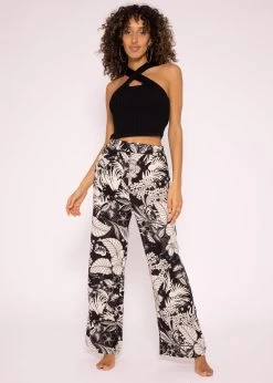 Viskose Hose Mit Print, Schwarz -Sassyclassy SassyClassy viskose hose mit print schwarz S3204B5830 1